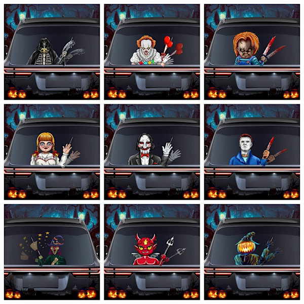 (1 pakkaus) Halloween-pyyhkijätarra Irrotettava auton takalasinpyyhkijän tarra Autotarra (Tohtori Rutto -pyyhkijä)