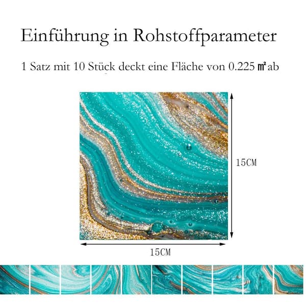 #20*20cm, flisestikker, 10 stk PVC selvklæbende#