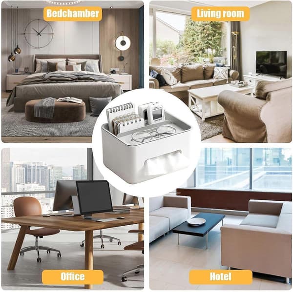 Bordvævskasseholder - Rektangulær vævsdispenserholder med sideåbning | Multifunktionel vævskasseholder | Servietholder med kasse