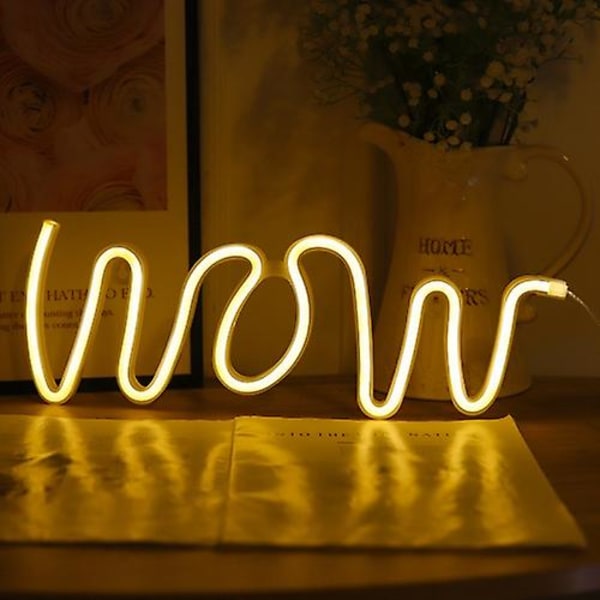Wow Shape Led Neonvalo Seinälle Ripustettava Baari Tunnelmavalot Warm Light
