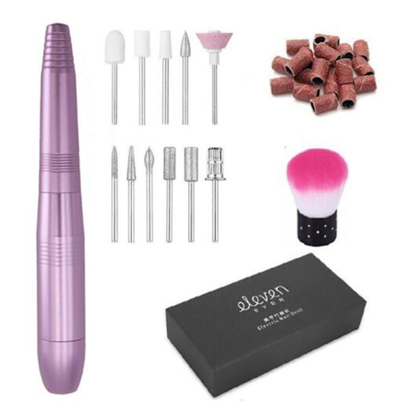 1 Set Elektrisk nagelborrpenna Manikyr hine Portable Pink
