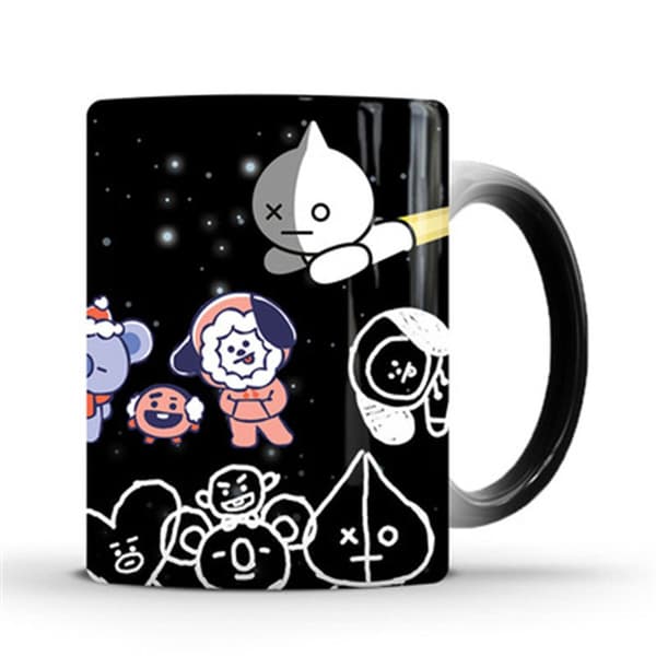 KPOP BTS BT21 -muki Luovat söpöt väriä vaihtavat mukit