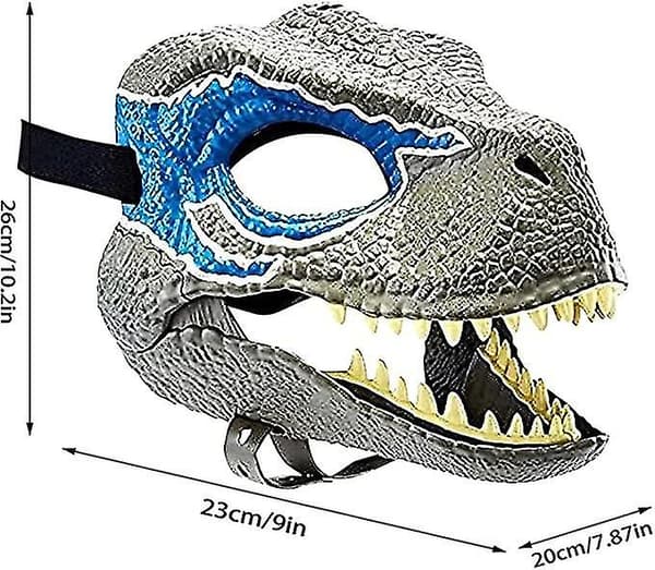 Halloween Party Cosplay Mask Simulering Jurassic Dinosaur Mask Blue