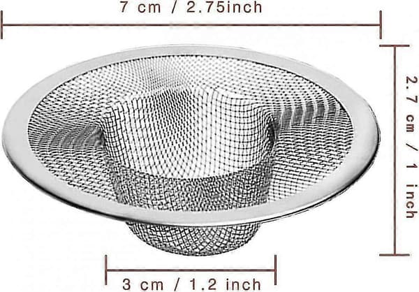 4 stk. Kraftig Slukrist i Rustfritt Stål, 7 cm Topp / 2,5 cm Maske Metall Vask Sil