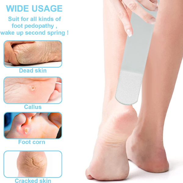 Foot Scrubber - Håndlaget fotfil av glass - Fjerner død hud blue glass foot files