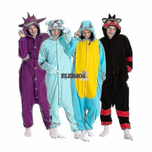 Halloween Onesie För Vrouwen Mannen Vuxna Barn Djur Kigurumis Pyjamas Tecknad Pyjamas Hemkläder Ko Bulbasaur Onesie