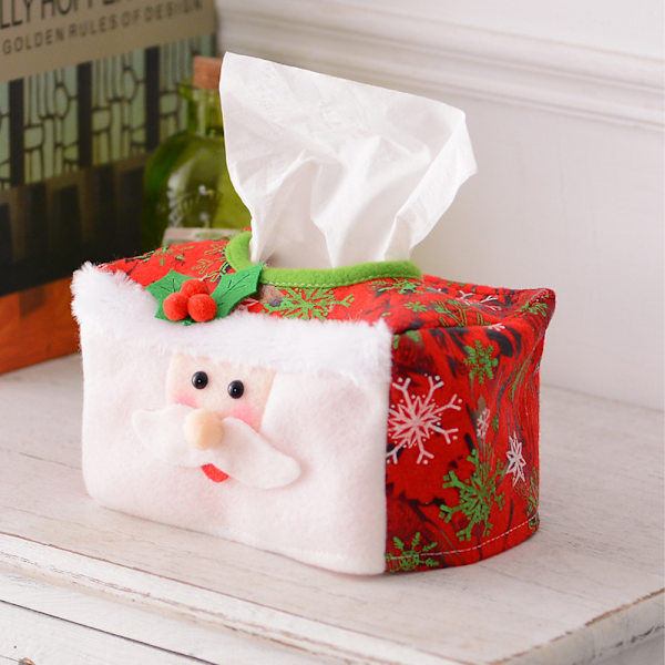 Christmas Style Tissue Box Case Hållare Hem Jul red