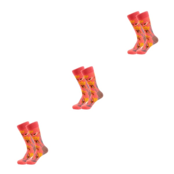 1/2/3/5 Färgglada Blomma Och Växter Strumpor För Dam - Lämplig 5#One size fits all 3PCS