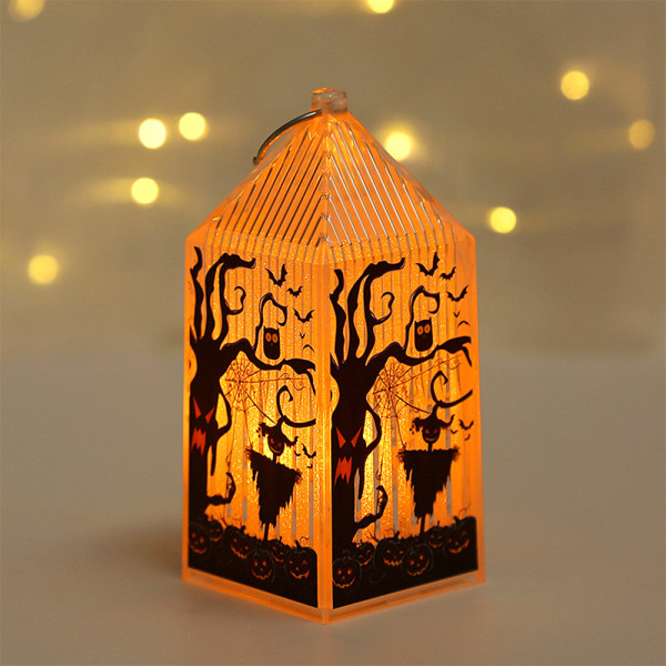 Halloween LED Lantern Light, liten retrostil Flameless scarecrow