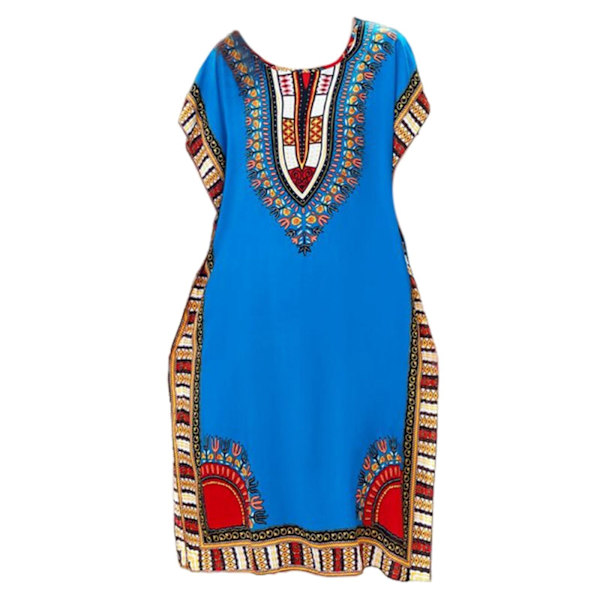 Dammode strandlovsklänning Boho Elegant etnisk klänning Blue