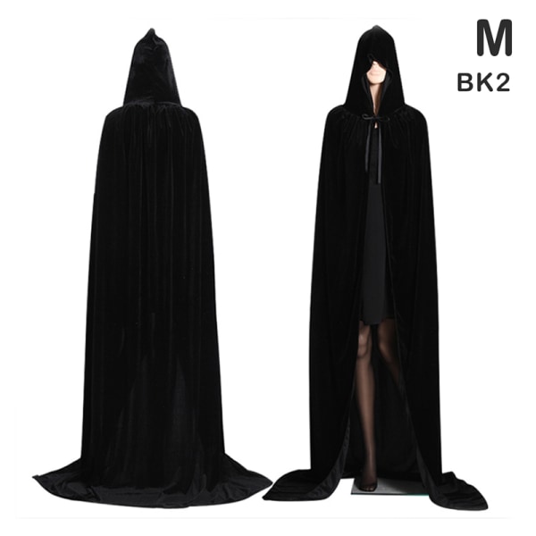 Ældgammel Vampyr Hætteklædt Kappe Heksekapper Halloween Kostume Black M