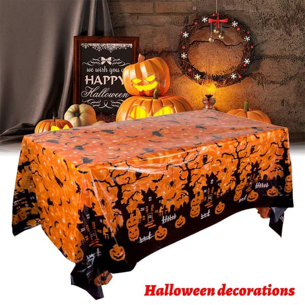 Halloween bordsduk Spindelnät Bakgrund ORANGE orange
