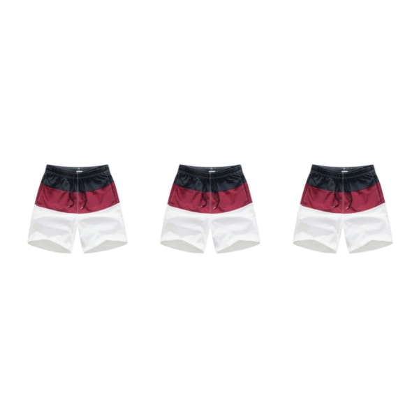 1/2/3/5 Andningsbara och snygga shorts för män - för sommaren Wine Red and Black XL,1 3PCS