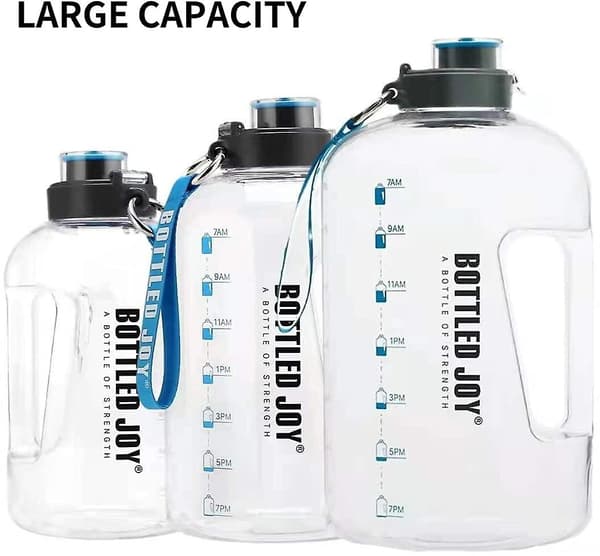Stor bærbar reiseplastvannflaske (1 gallon/4,1L klar)