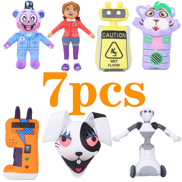 15-34cm Fnaf Plyysi 7kpl Security Breach Ruin Lelut Kawaii Freddyed Eläimet Foxy Bonnie Bear Ribbit Täytetty pehmo Syntymäpäivälahja 25CM1