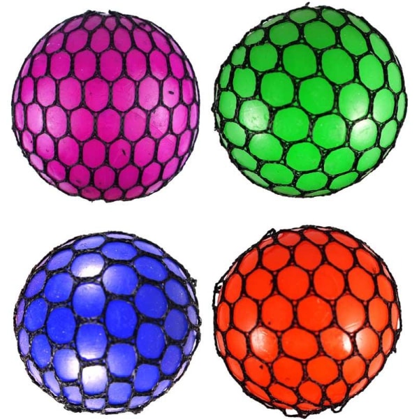 2-Pack Stressboll Squeeze Brain Ball Stress Relax Klämboll 7,5cm multicolor