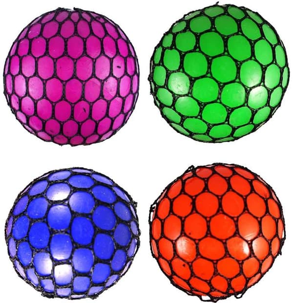 2-Pakning Stressball Squeeze Brain Ball Stress Relax Klemmeball 7,5cm multicolor