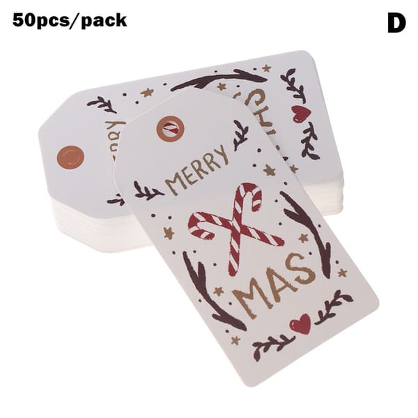 50 st Xmas Hängande Kraftpapper Ornament Julgran Tag D
