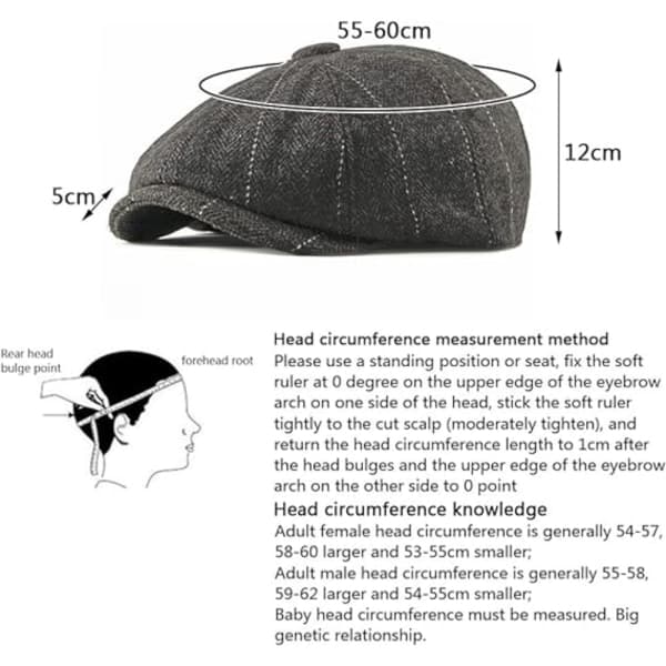 #Newsboy-hatt justerbar beret herre britisk retro#