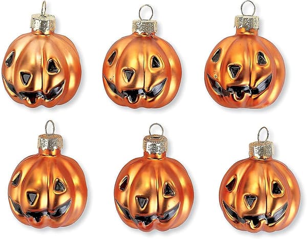 Glas Jack-o'-lantern Halloween-dekorationer - set med 6