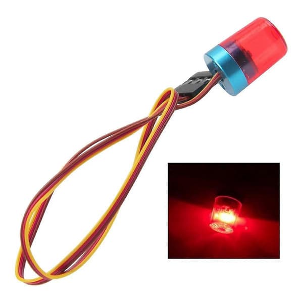 2 stk multifunksjons RC LED-blitslys alarmlys blinkende roterende lys for 1/14 RC traktor RC lastebil rød