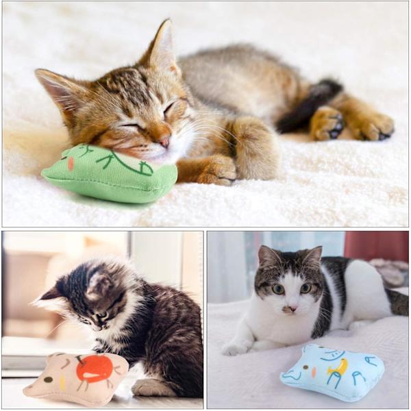 Kattmynta Leksaker för innekatter - 5st Plysch Cat Chew Toys Tandsjukdomar