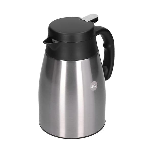 24V 1200ml Bilvandvarmerkedel med base Bærbar rustfri stål elkedel til lastbil bilhvid