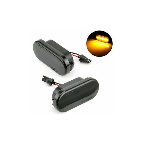 Dynamisk LED sidoblinkers, svart rökblinkersbyte för FORD/SEAT/SKODA/VW/LUXFACTORY - Svart