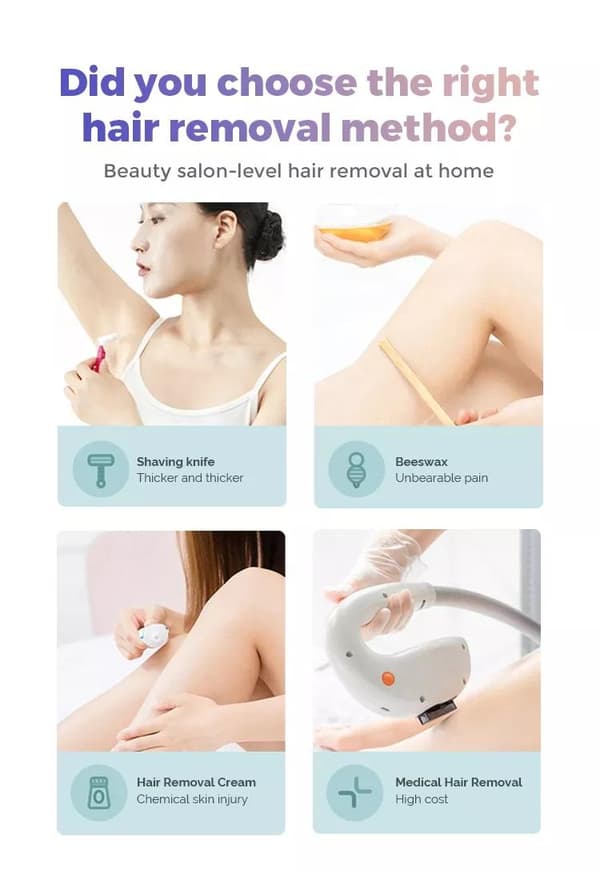Crystal Hair Eraser NY - Smerteløs hårfjerning epilator pink