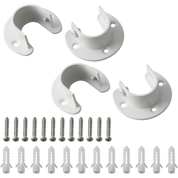 Gardinstangbeslag U-formede stik Garderobestang End Hanger Stang
