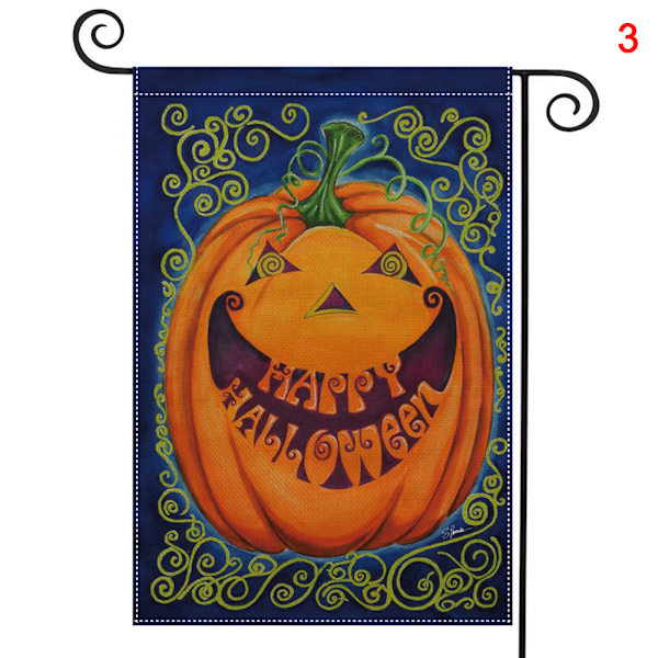 Halloween Hållbar anti-blekningsbanner dubbelsidig printed trädgårdsflagga utomhusdekoration 2