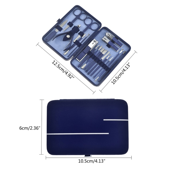 4/7/10/12/15/18 stk Reise Pedikyr Manikyr Sett Neglepleie Clipper Saks Kit Verktøy Grooming Rustfritt Stål Sett PU Veske 7piece sets