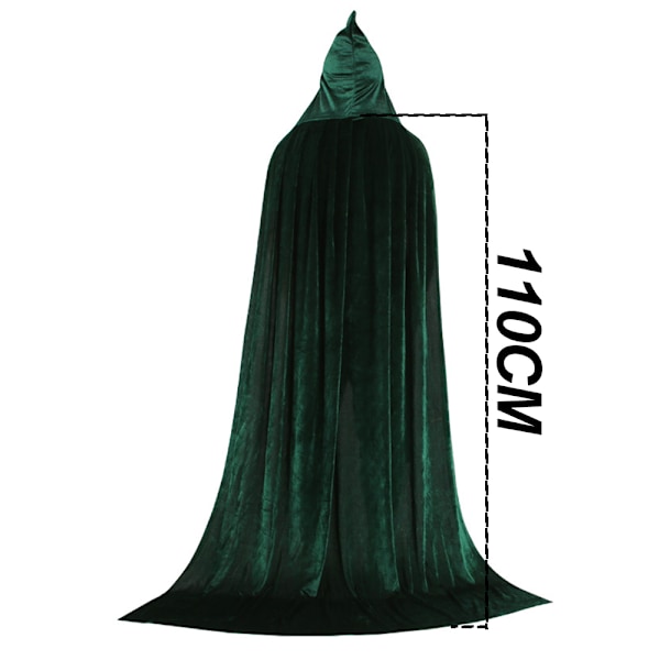 Unisex dragt med hætte i fuld længde Dark green 110cm