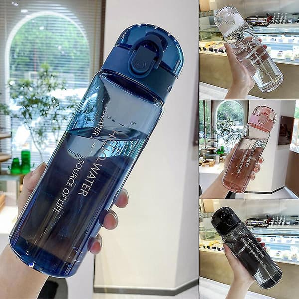 780 ml bärbar vattenflaska genomskinliga läckagesäkra dricksflaskor Blue