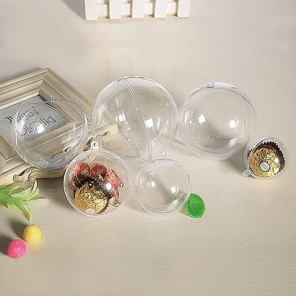 DIY klare plast julekuler, akryl klar plast dekorasjon
