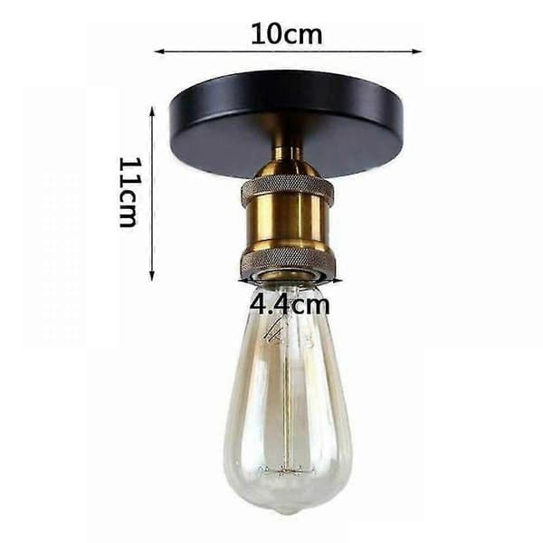 2 stk. Industriell Taklampe med E27 Metall Lampeholdere, Edison Stil, Antikk Messing
