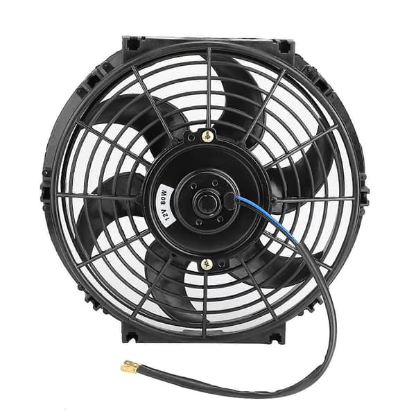 10in Elektrisk Radiator Slim Vifte Push/Pull 12V med Installasjonstilbehør