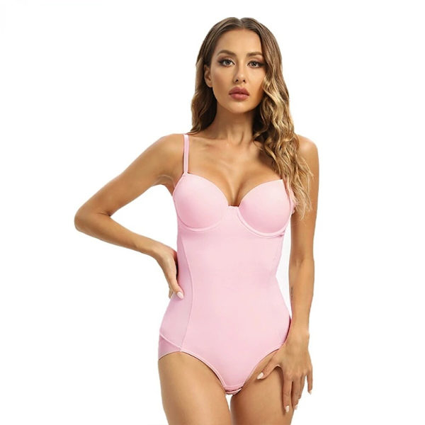 Fashion One-piece Corset Shaper Fajas Bodysuit för kvinnor Pink M