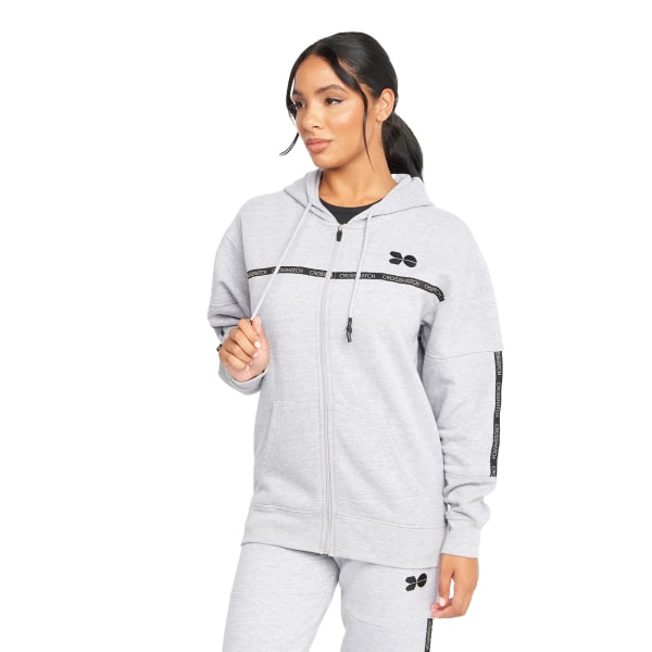 Crosshatch Dame/Dame Hættetrøje med fuld lynlås i fjer sort Black S