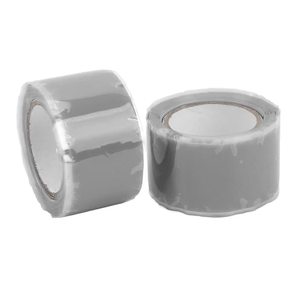 2 STK Selvsmeltende silikontape Isolasjon Vanntett Teip for reparasjon av vannrør og slanger Grå