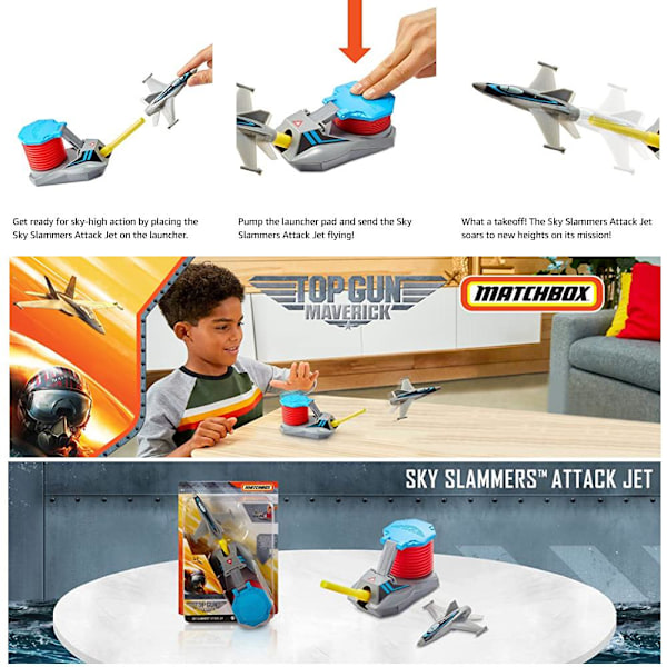Matchbox Sky Slammers Top Gun: Maverick Attack Jet Flygplan multicolor