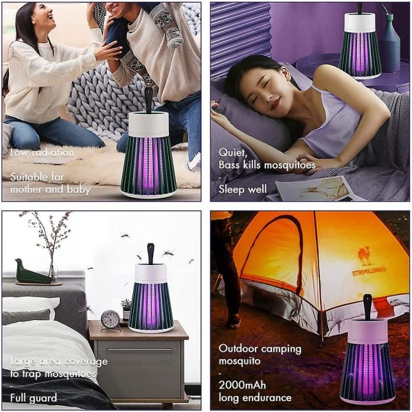 Elektrisk myggdödslampa Bärbar USB Led-ljus Myggfälla för hem sovrum Utomhus Camping White