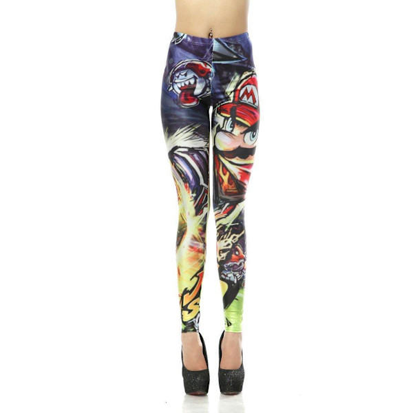 Legging med tecknat tryck  S multicolor s