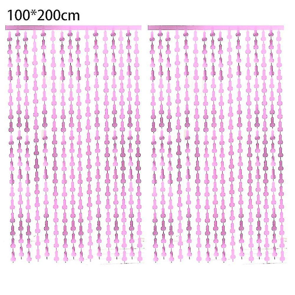 Ny foliegardin, möhippadekorationer - set om 2 pink