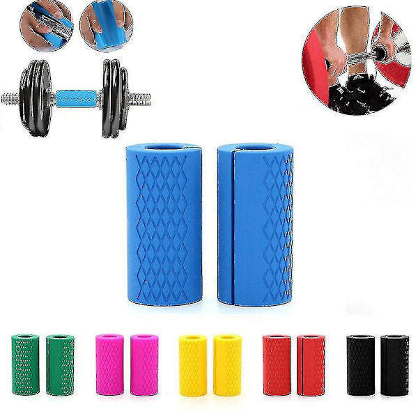 \"Barbell Grips 2 stk, Thick Bar Fat Grips, Hanteladapter til styrketræning, Vægtstangsforstærkere\" Red