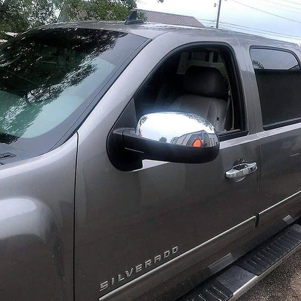Kromiset sivupeilien yläosien suojukset Silverado-kuorma-autoon 2007-2013