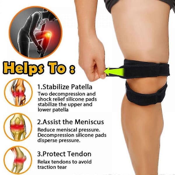 Knästöd Patella Stabiliserande Rem Band Sen Smärta Sport Ledlindring