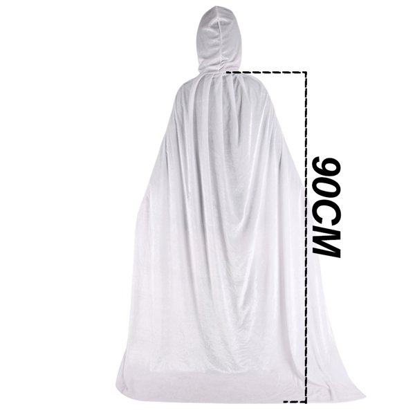 Unisex dräkt med huva i hel längd White 90cm