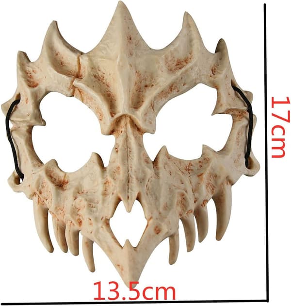 Halloween Mask, Tiger Cosplay Mask - Half Face White Skull
