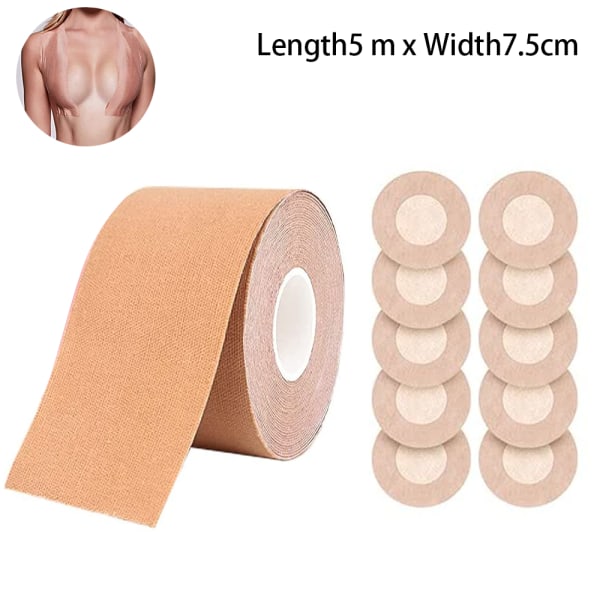 Kroppstejp för kvinnor självhäftande push up bh-tejp 7.5 cm * 5 m